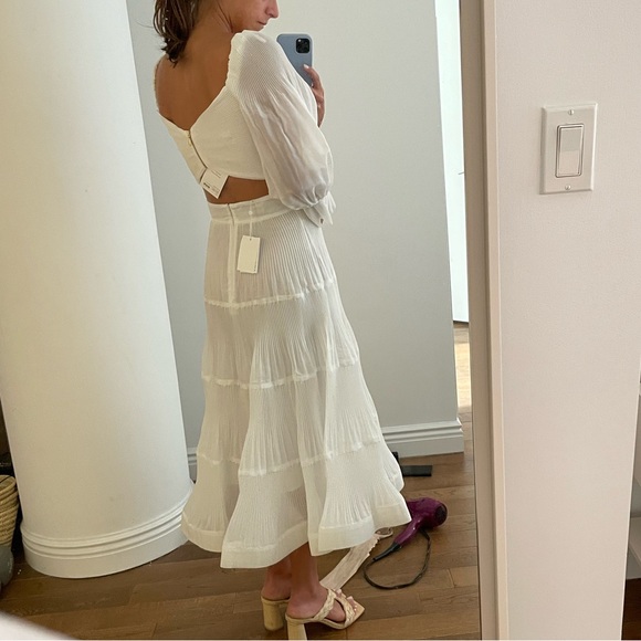 NWT! Zimmermann 
Pleated Midi Skirt 
Pearl, Size: 00 - Picture 6 of 7